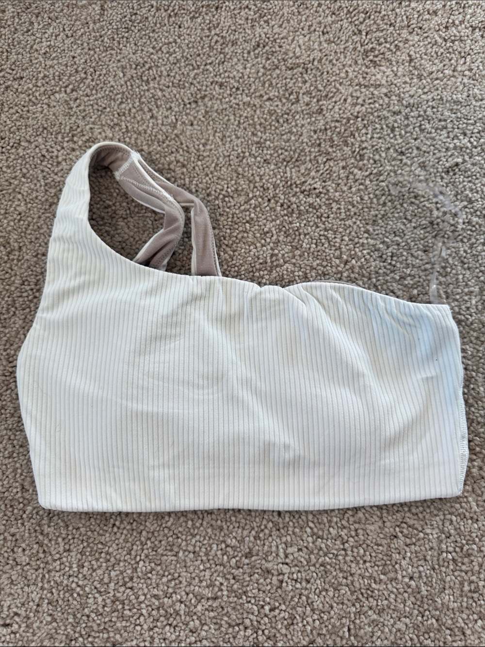 lululemon athletica | white Ribbed One-Shoulder Sports Bra